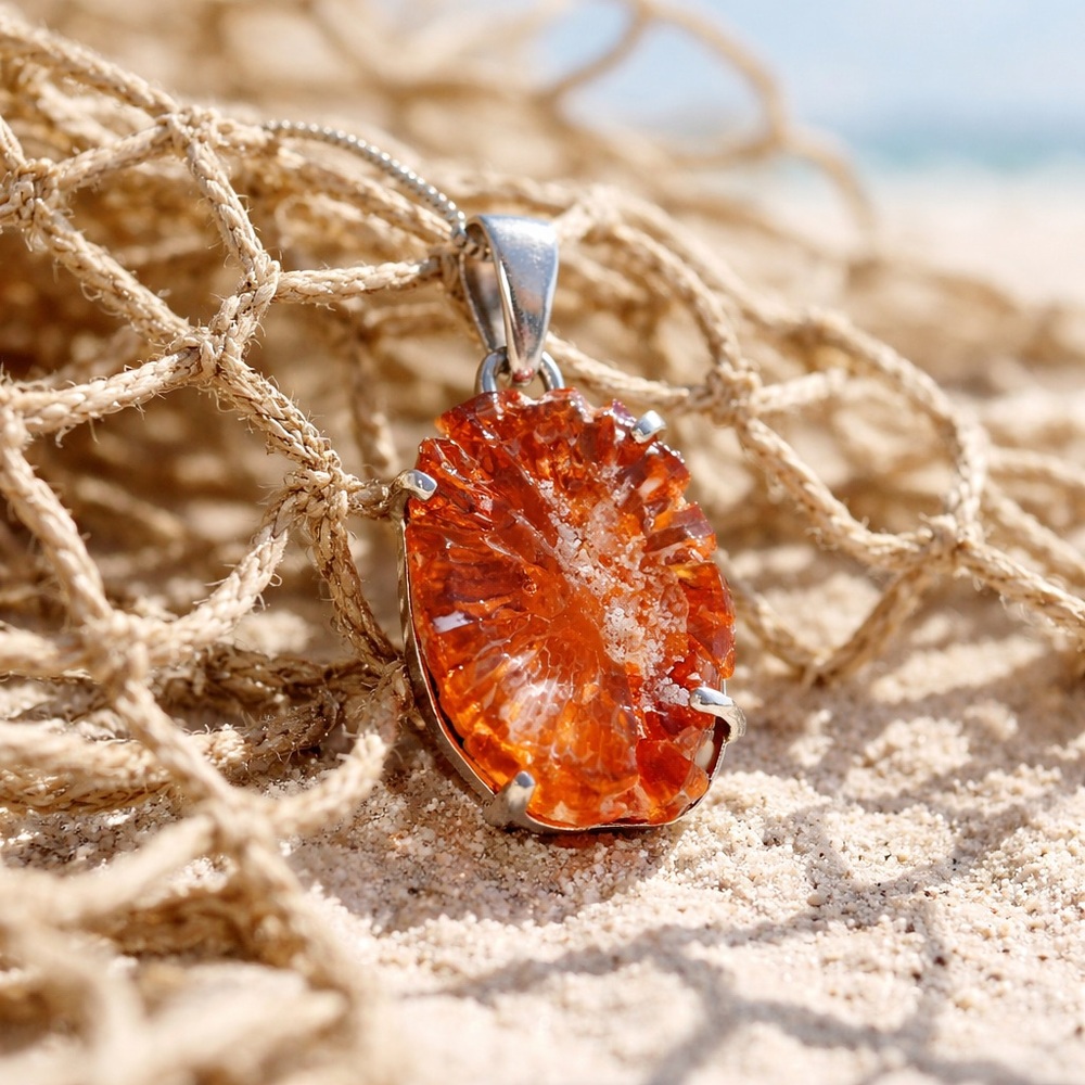 Red Horn Coral Necklace - Picture 6 of 11